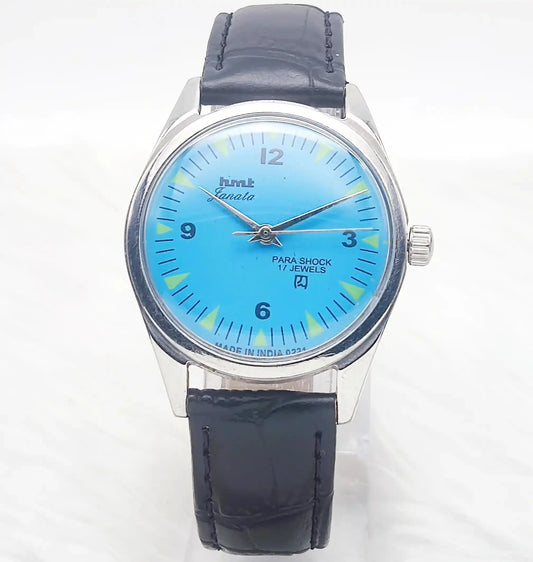 HMT Janata 17 Jewels Sky blue Dial Mechanical Handwinding - Discover-Diamonds