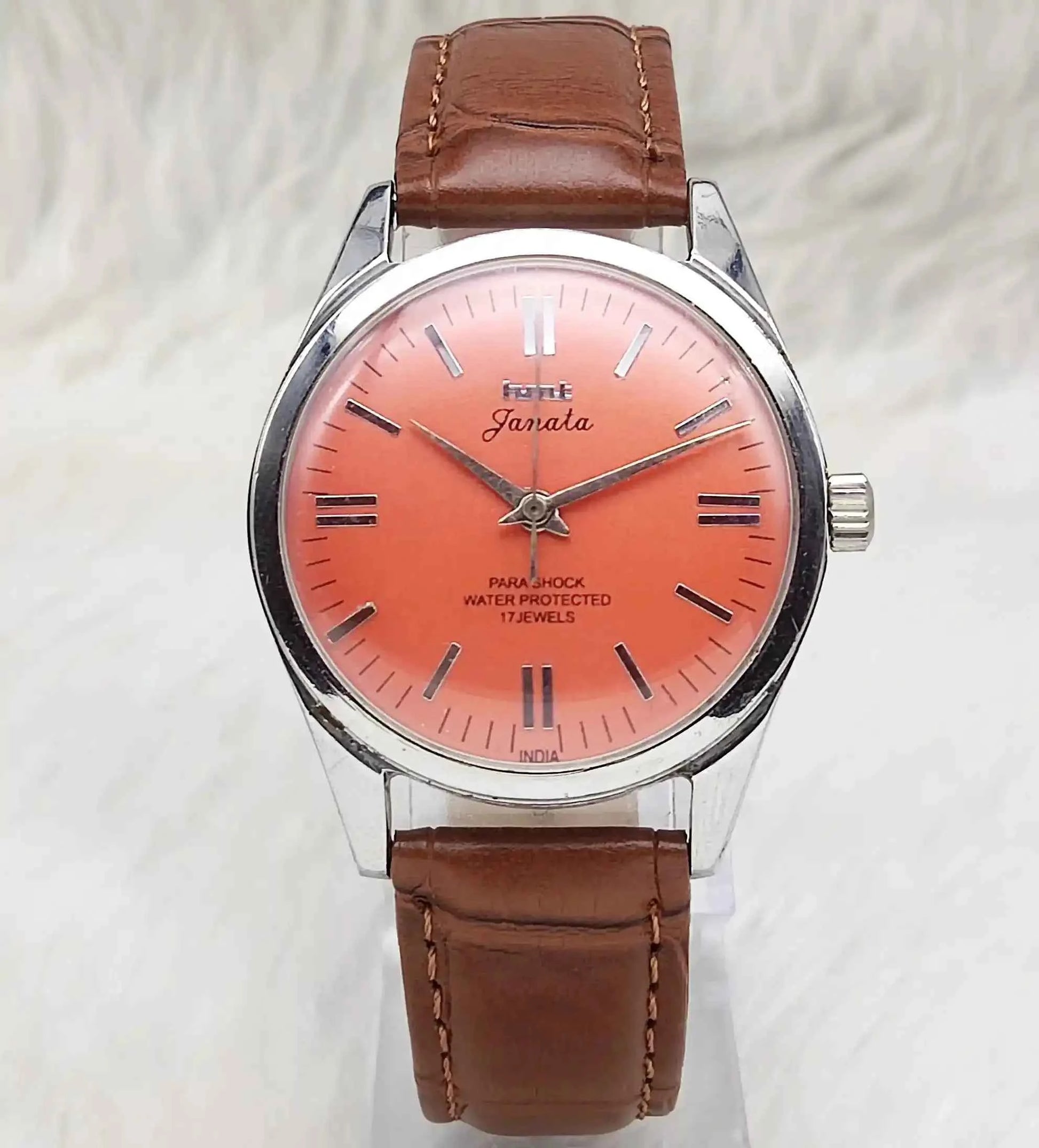 HMT Janata 17 Jewels para Shock Reddish Dail Handwinding Movement 0231