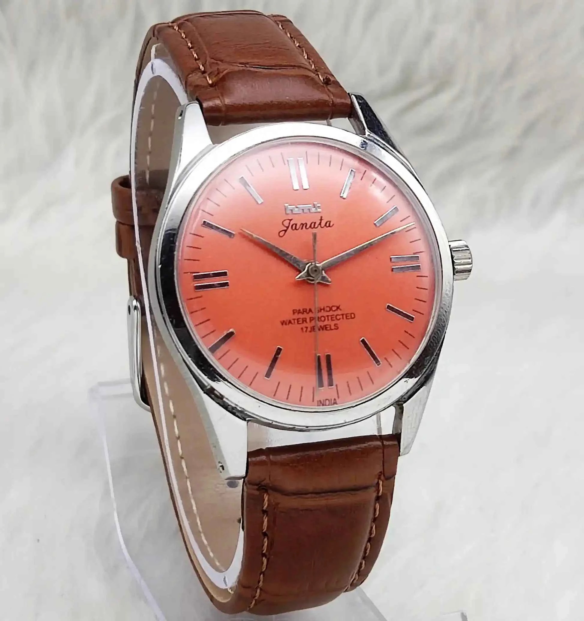 HMT Janata 17 Jewels para Shock Reddish Dail Handwinding Movement 0231