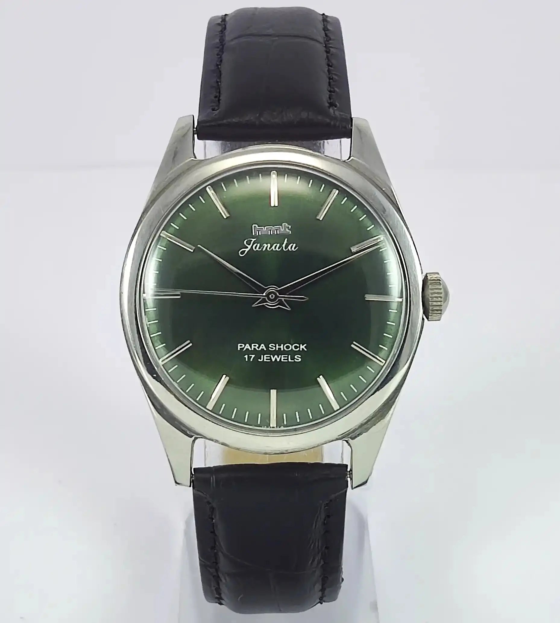 HMT Janata Apple Green Dial Para Shock 17 Jewels Mechanical Handwinding Men's Wrist Watch 0231 Discover-Diamonds
