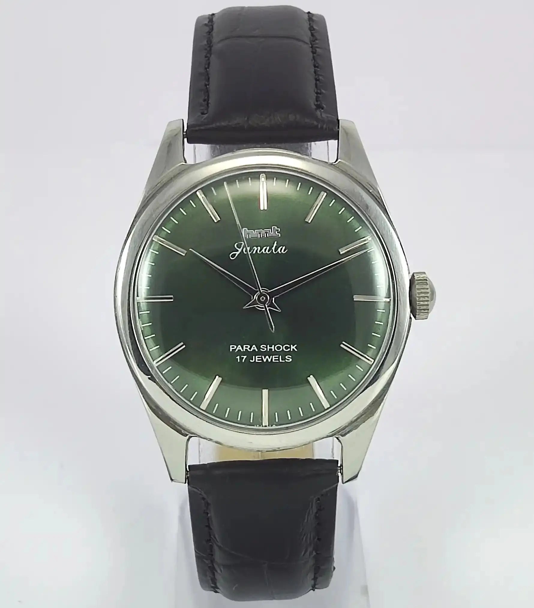 HMT Janata Apple Green Dial Para Shock 17 Jewels Mechanical Handwinding Men's Wrist Watch 0231 Discover-Diamonds