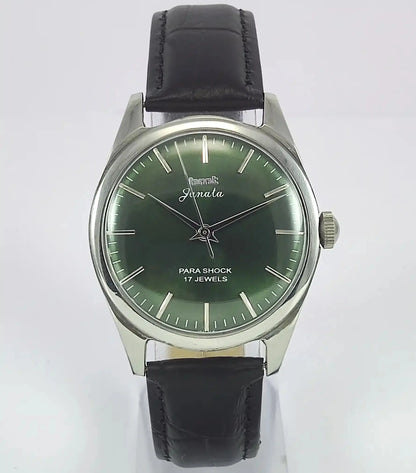 HMT Janata Apple Green Dial Para Shock 17 Jewels Mechanical Handwinding Men's Wrist Watch 0231 Discover-Diamonds