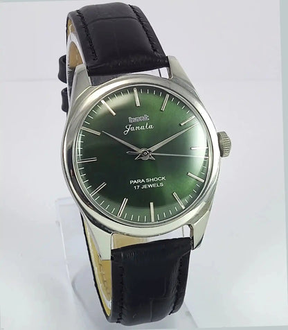 HMT Janata Apple Green Dial Para Shock 17 Jewels Mechanical Handwinding Men's Wrist Watch 0231 Discover-Diamonds