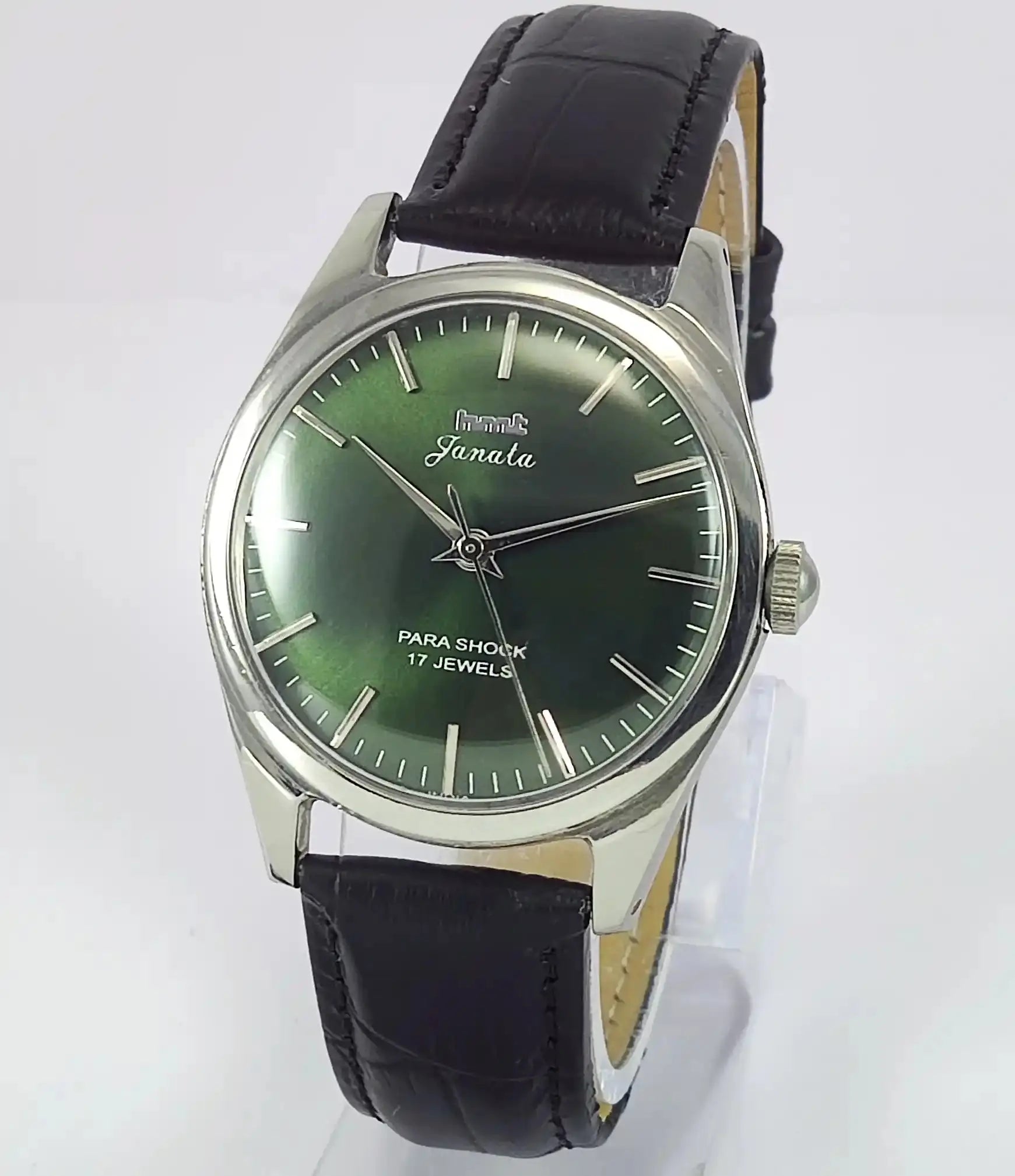 HMT Janata Apple Green Dial Para Shock 17 Jewels Mechanical Handwinding Men's Wrist Watch 0231 Discover-Diamonds