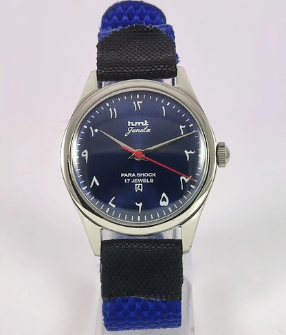 HMT Janata Arabic Dial Blue Color Handwinding Watch Discover-Diamonds