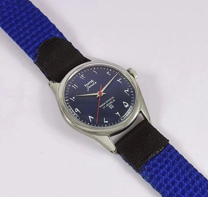 HMT Janata Arabic Dial Blue Color Handwinding Watch Discover-Diamonds