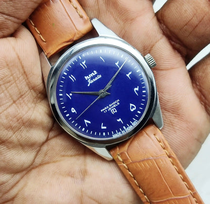 HMT Janata Arabic Font Blue Dial 17 Jewels Handwinding Men's Watch