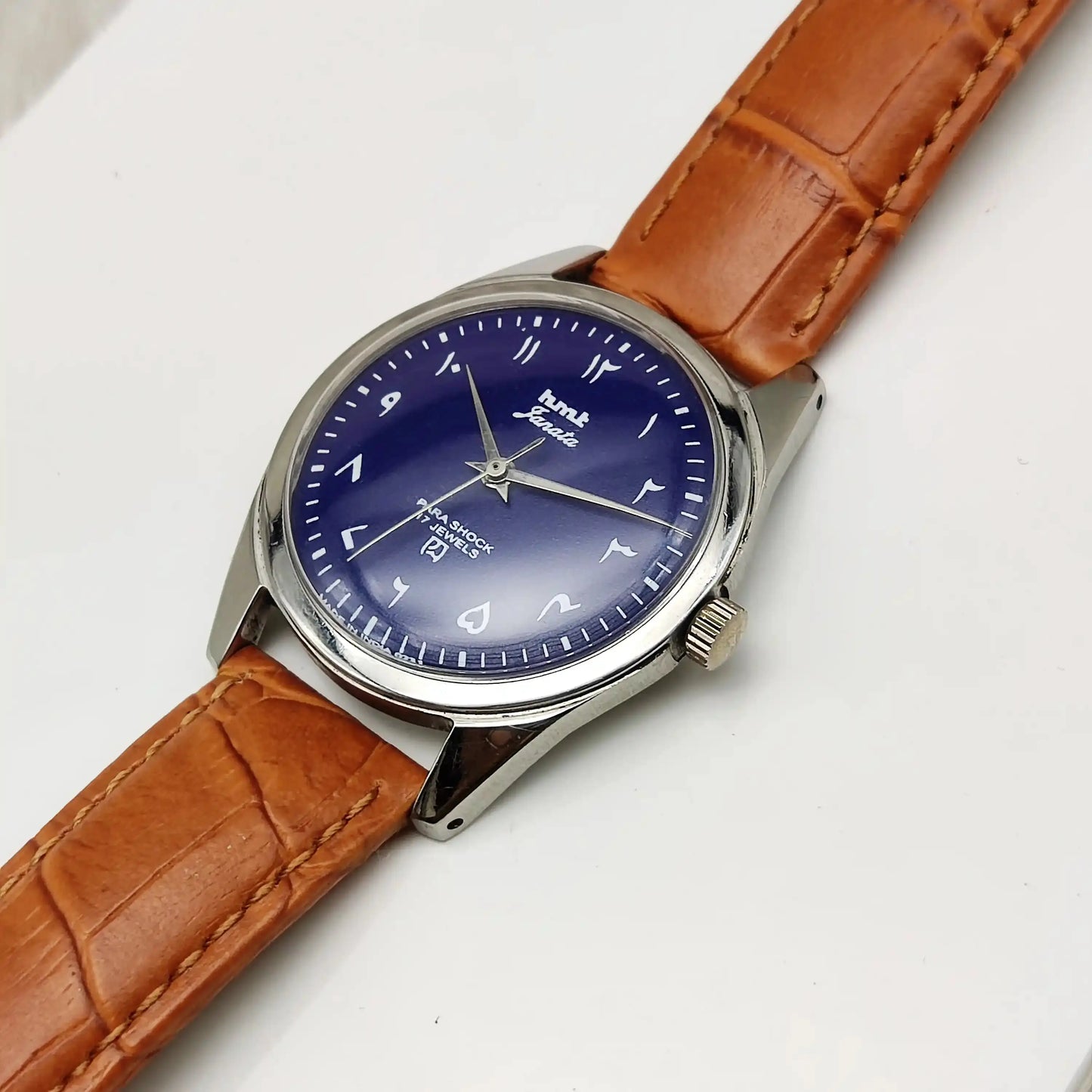 HMT Janata Arabic Font Blue Dial 17 Jewels Handwinding Men's Watch