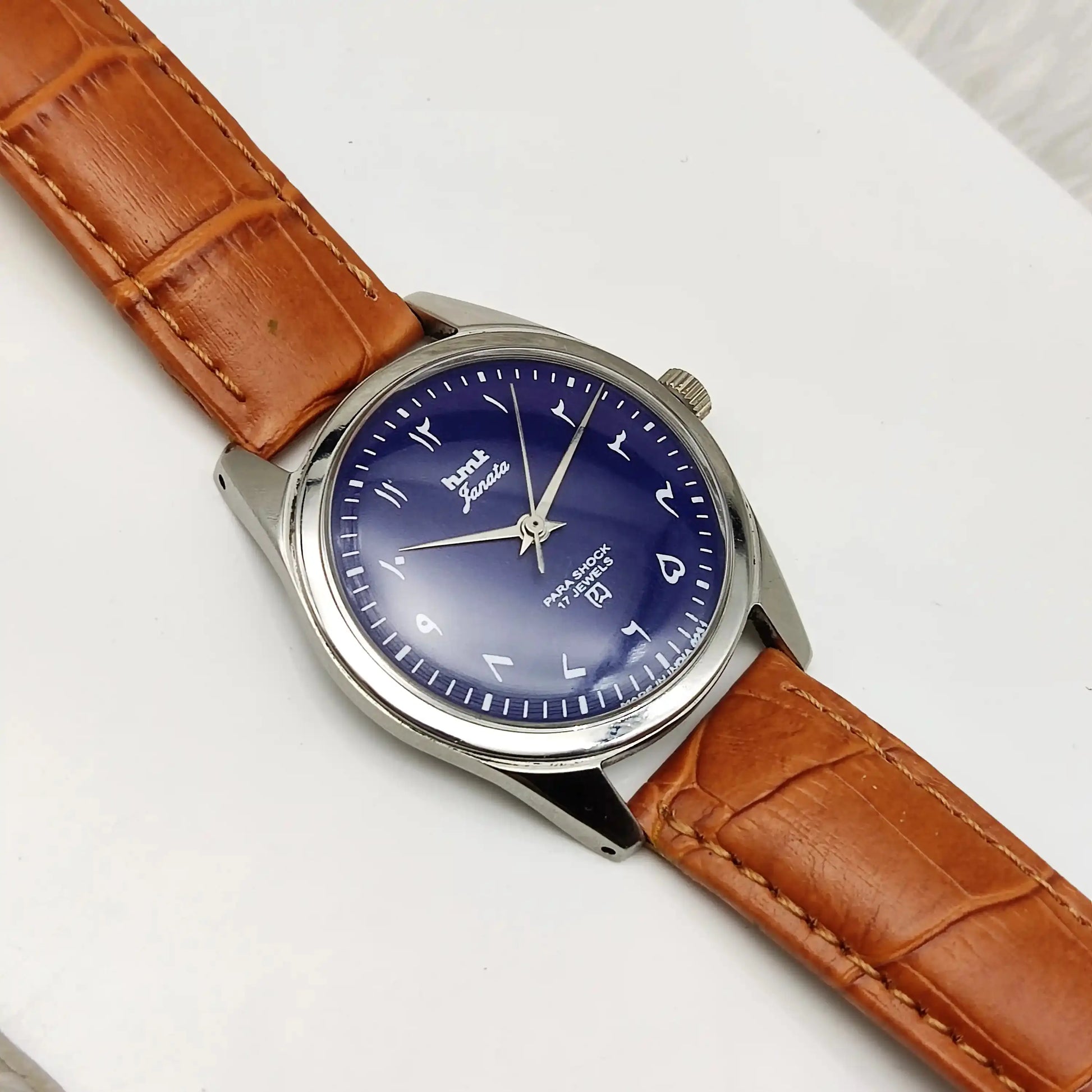 HMT Janata Arabic Font Blue Dial 17 Jewels Handwinding Men's Watch