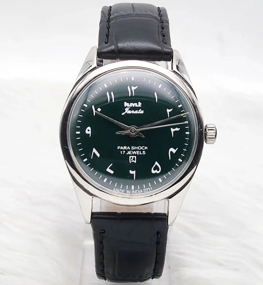 HMT Janata Arabic Font Green Dial Mechanical Handwinding 17 Jewels