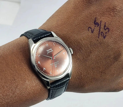 HMT Janata Arabic Font Para Shock 17 Jewels Brown Dial Handwinding Discover-Diamonds Physical