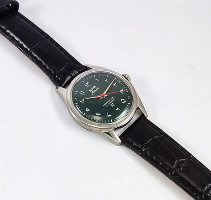 HMT Janata Arabic Font Para Shock 17 Jewels Green Dial Handwinding Discover-Diamonds Physical