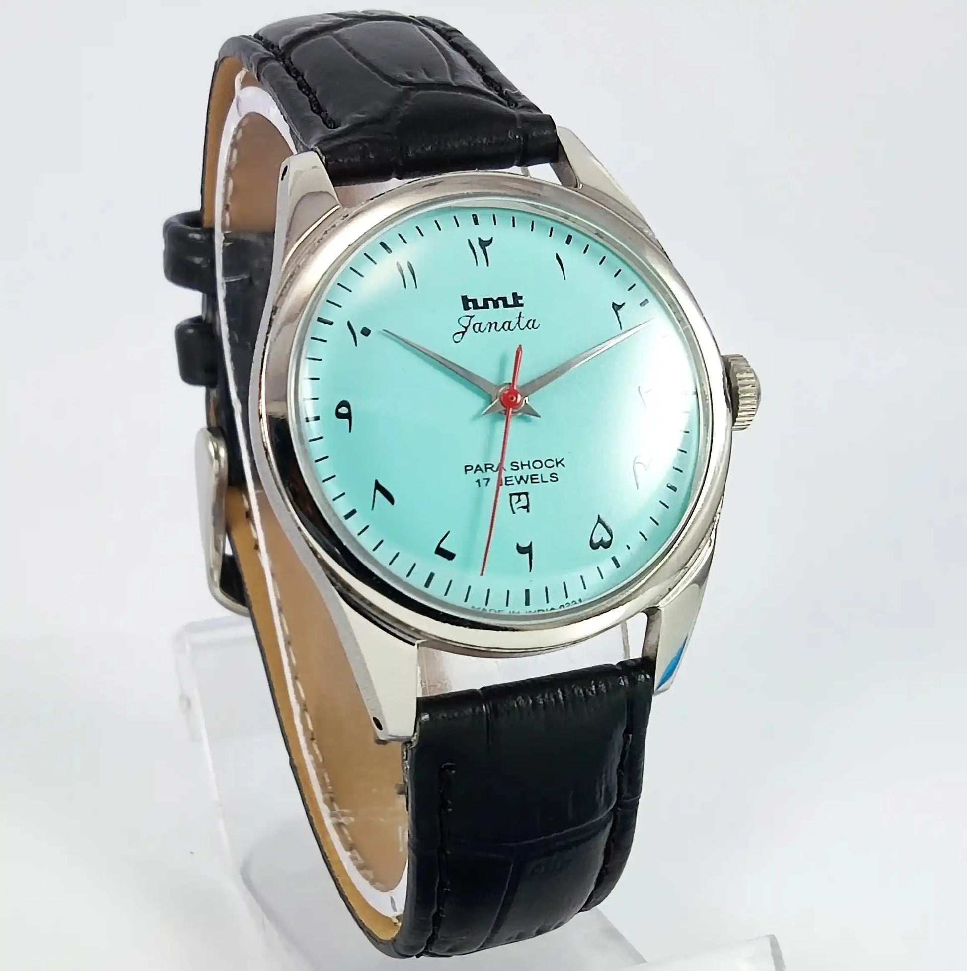 HMT Janata Arabic Font Para Shock 17 Jewels Turquoise Dial Handwinding Discover-Diamonds Physical