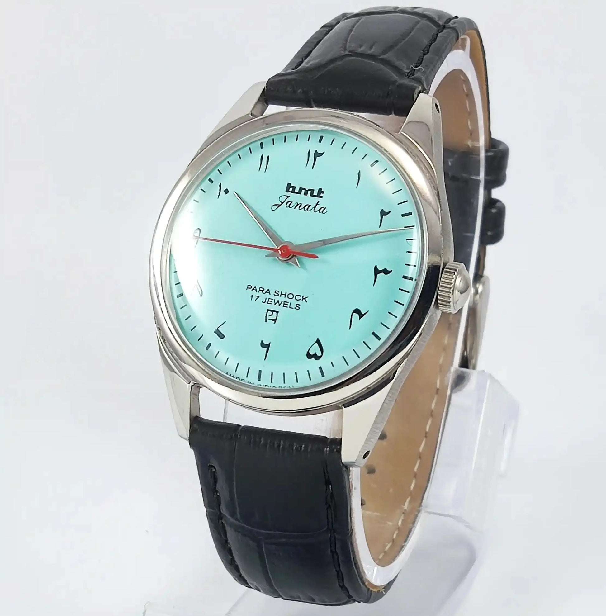 HMT Janata Arabic Font Para Shock 17 Jewels Turquoise Dial Handwinding Discover-Diamonds Physical