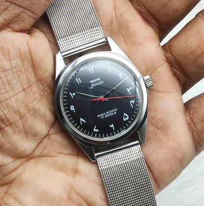 HMT Janata Arabic/Urdu Font Black Dial 17 Jewels 0231 Transparent Back