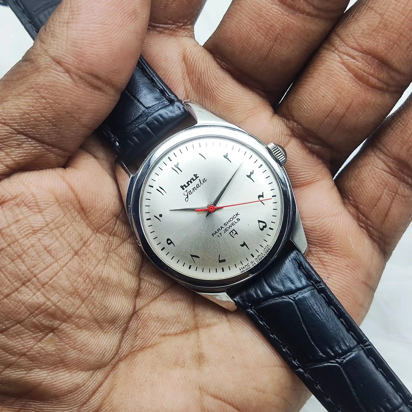 HMT Janata Arabic/Urdu Font Mechanical Handwinding 17 Jewels Para Shock Discover-Diamonds Physical