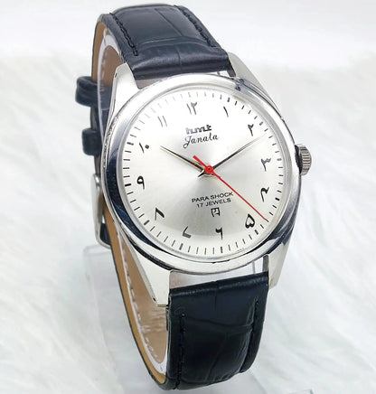 HMT Janata Arabic/Urdu Font Mechanical Handwinding 17 Jewels Para Shock Discover-Diamonds Physical