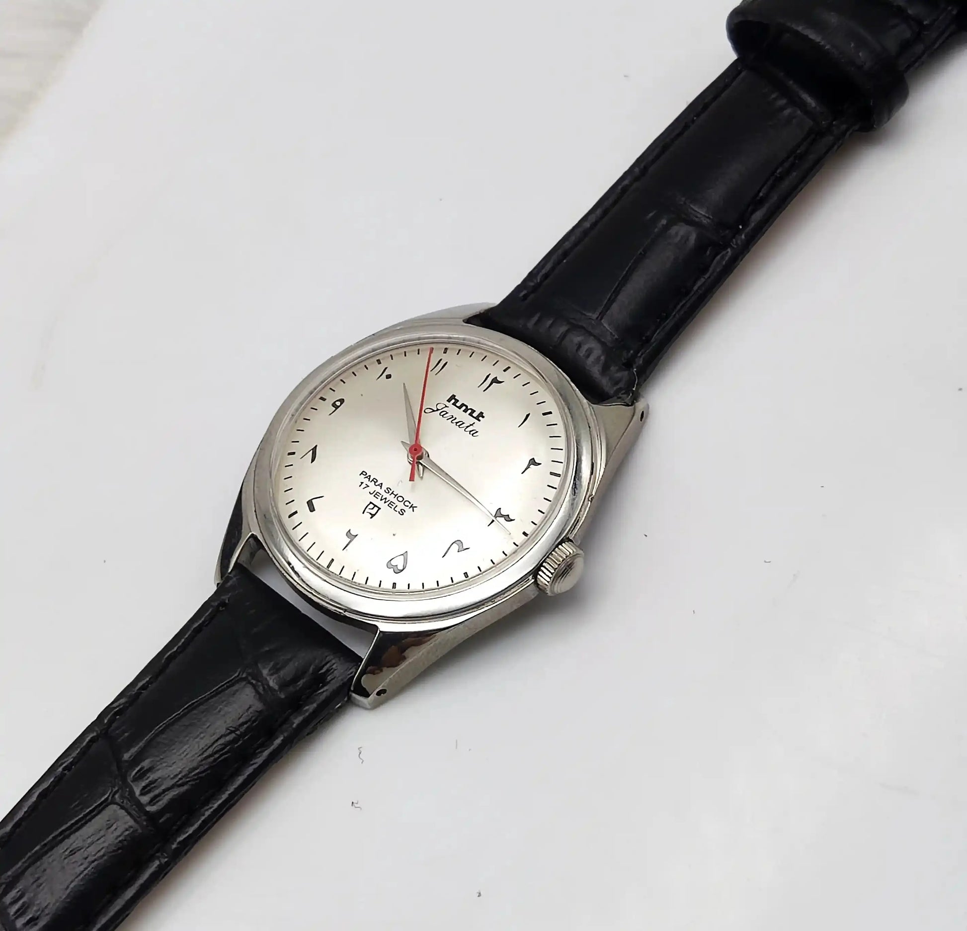 HMT Janata Arabic/Urdu Font Mechanical Handwinding 17 Jewels Para Shock Discover-Diamonds Physical