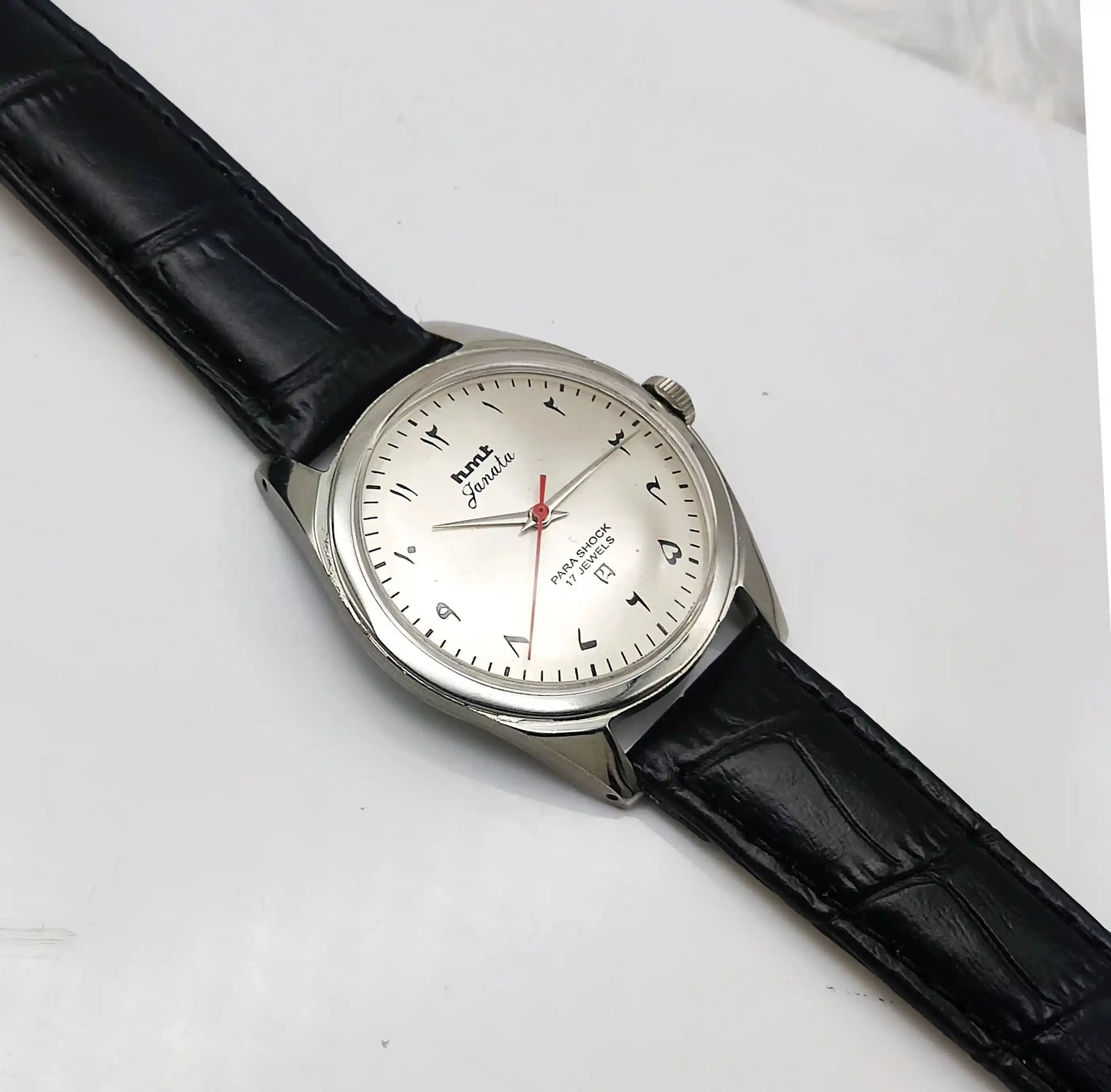 HMT Janata Arabic/Urdu Font Mechanical Handwinding 17 Jewels Para Shock Discover-Diamonds Physical