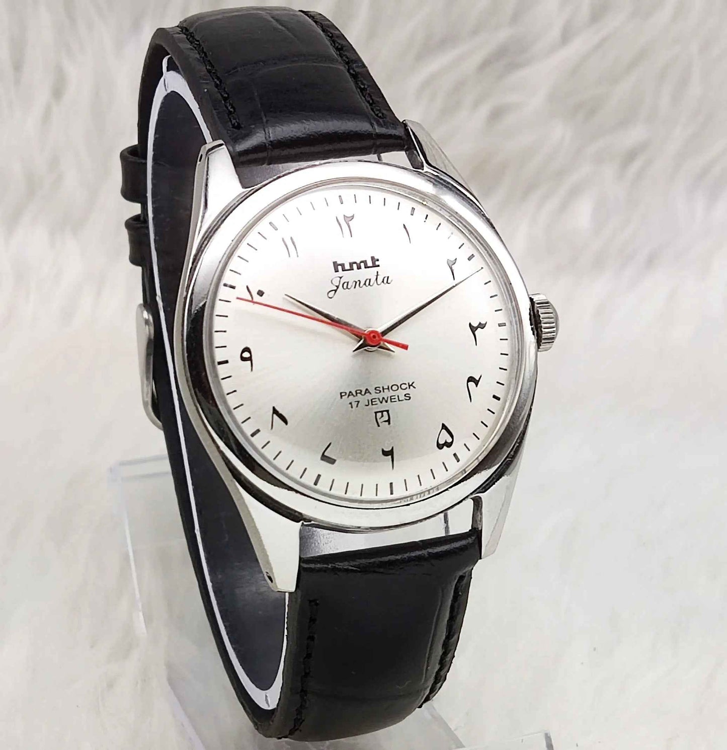HMT Janata Arabic/urdu Font Handwinding 17 Jewels Men's Watch Gray Dial