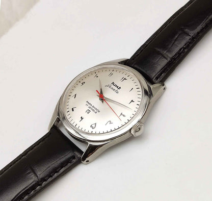 HMT Janata Arabic/urdu Font Handwinding 17 Jewels Men's Watch Gray Dial