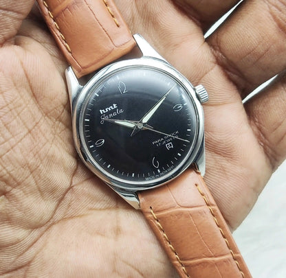 HMT Janata Black Dial English Numerals 17 Jewels Handwinding Men's Watch