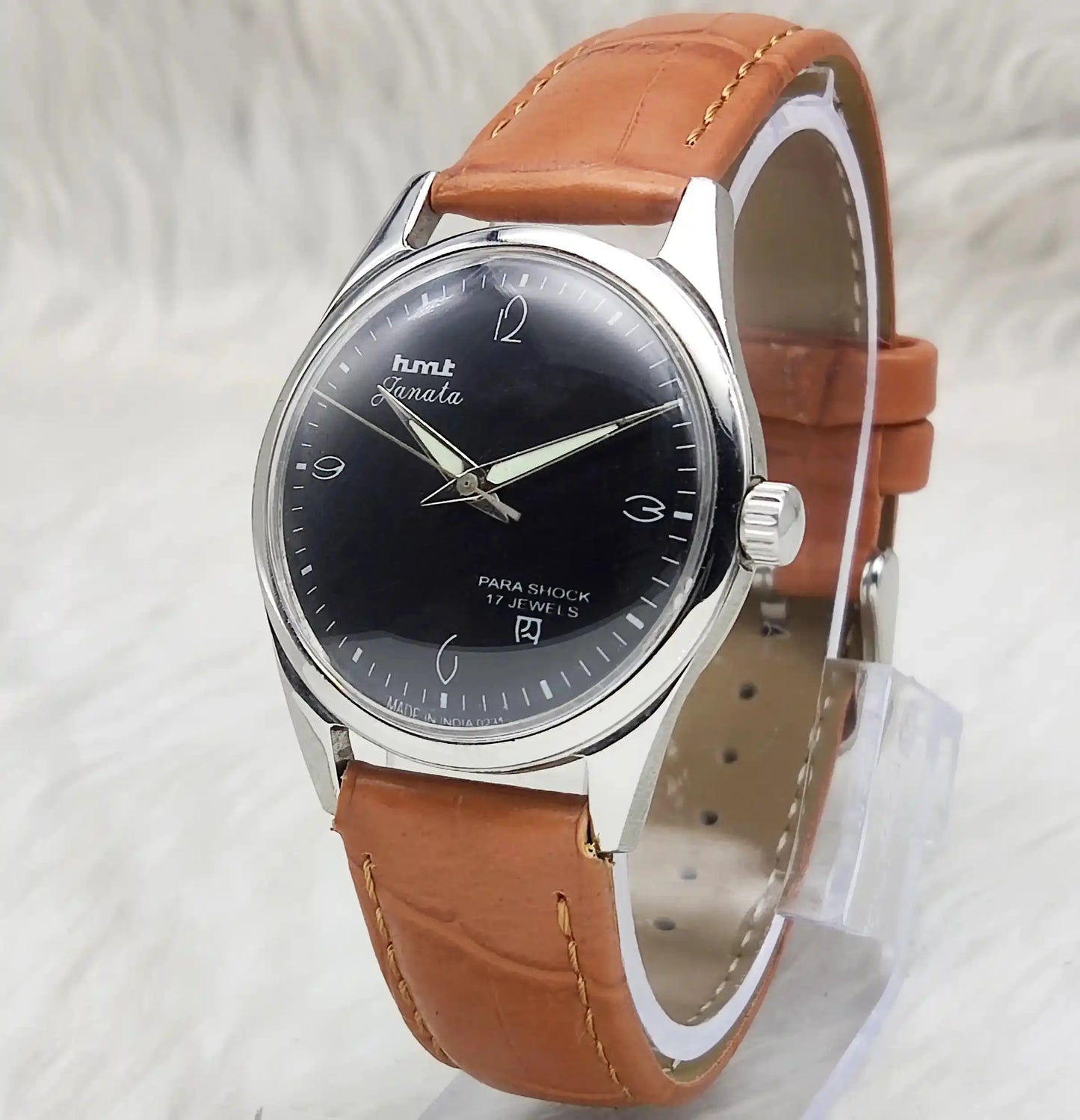 HMT Janata Black Dial English Numerals 17 Jewels Handwinding Men's Watch