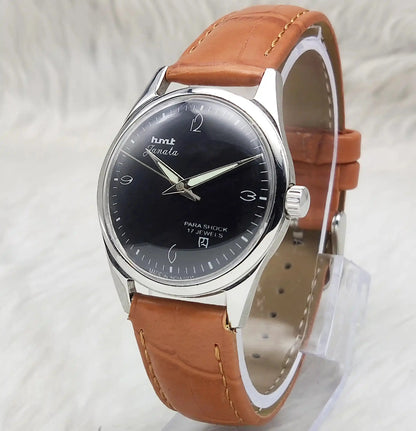 HMT Janata Black Dial English Numerals 17 Jewels Handwinding Men's Watch