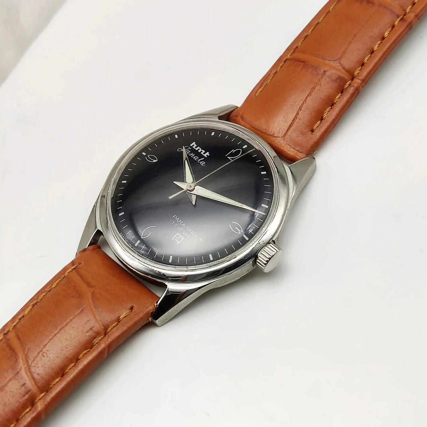 HMT Janata Black Dial English Numerals 17 Jewels Handwinding Men's Watch