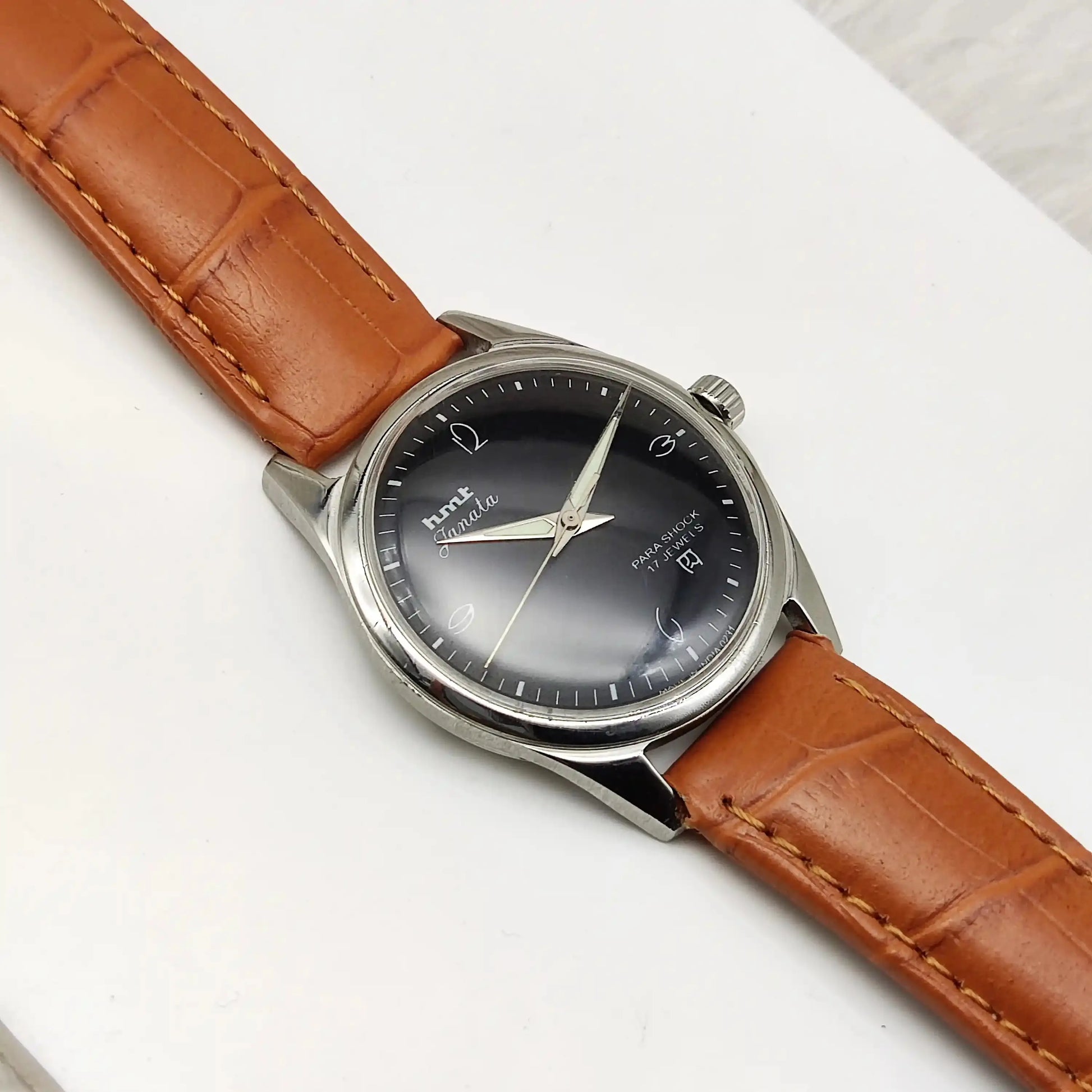 HMT Janata Black Dial English Numerals 17 Jewels Handwinding Men's Watch