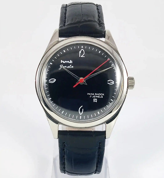 HMT Janata Black Dial Para Shock 17 jewels Mechanical Handwinding Discover-Diamonds Physical