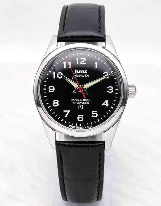 HMT Janata Black English Numerals Dial - Para Shock 17 Jewels Handwinding 0231 Discover-Diamonds Physical