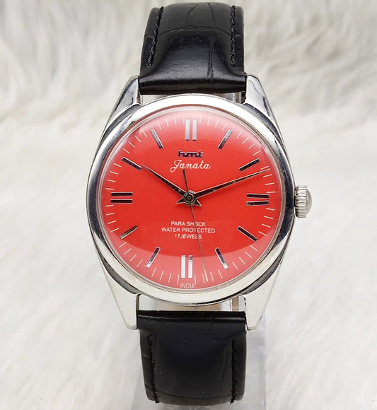 HMT Janata Reddish Dail Handwinding Movement 17 Jewels 0231 Discover-Diamonds Physical