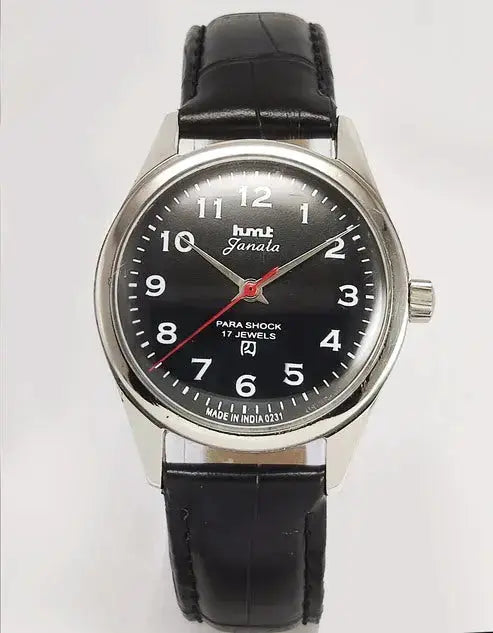 HMT Janata Black Dial Para Shock 17 Jewels Handwinding Men's Watch 0231 Discover-Diamonds