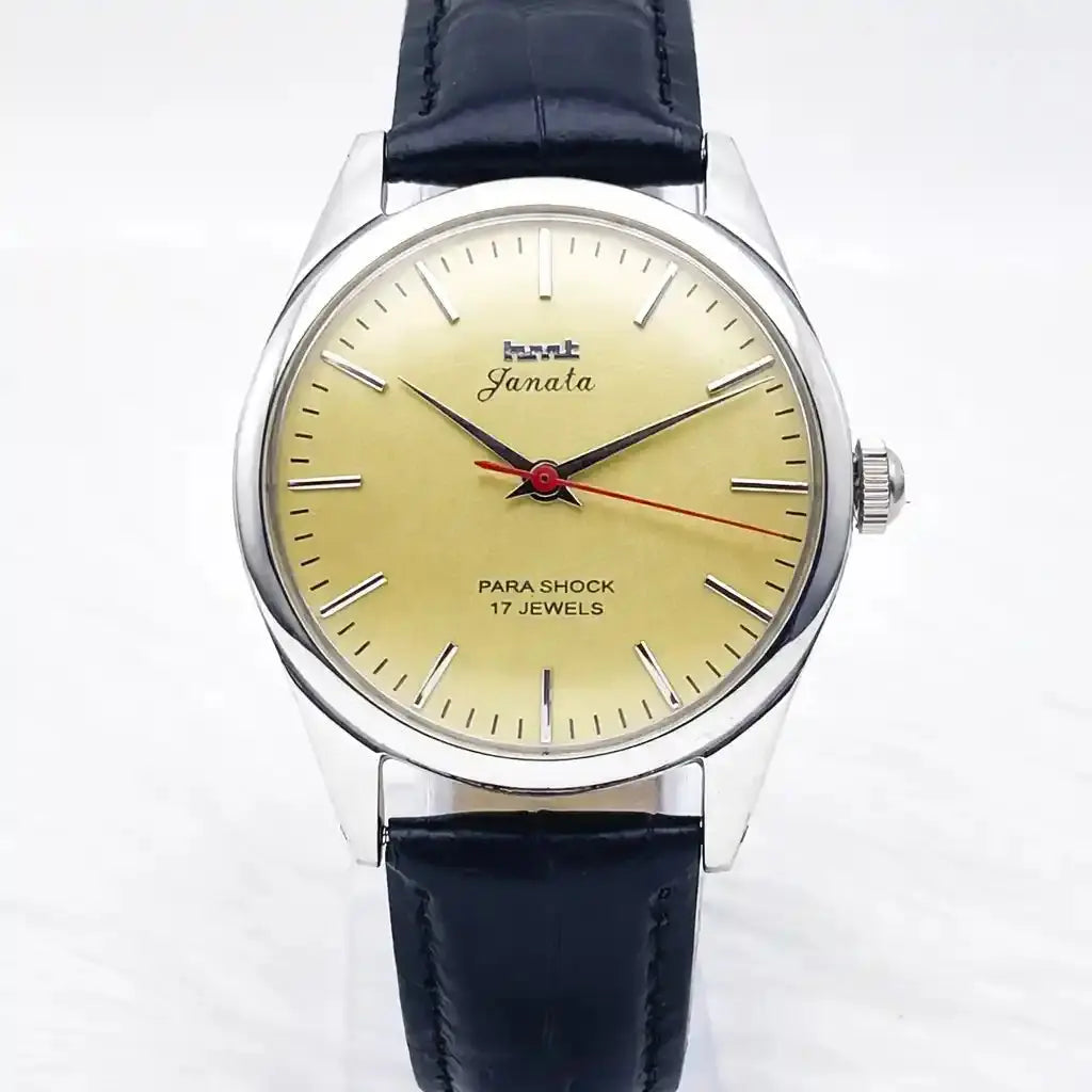 HMT Janata Cream Color Dial 17 Jewels Handwinding Men's Watch Discover-Diamonds Physical