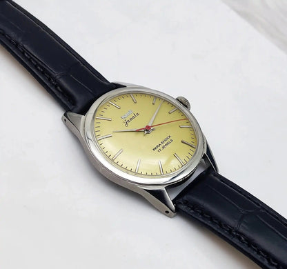 HMT Janata Cream Color Dial 17 Jewels Handwinding Men's Watch Discover-Diamonds Physical