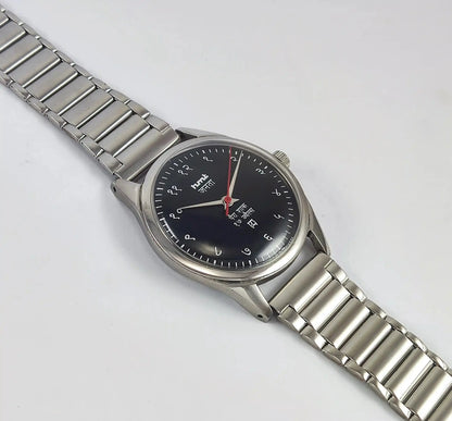 HMT Janata Devanagari Font Para Shock 17 Jewels Black Dial Mechanical Handwinding Discover-Diamonds Physical