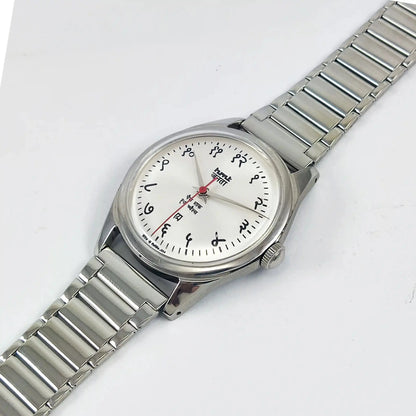 HMT Janata Devanagari Font Para Shock 17 Jewels White Silver Dial Mechanical Handwinding Discover-Diamonds Physical