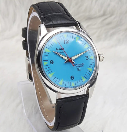 HMT Janata English Font Sky Blue Dail 17 Jewels Mechanical Handwinding 0231 Discover-Diamonds Physical