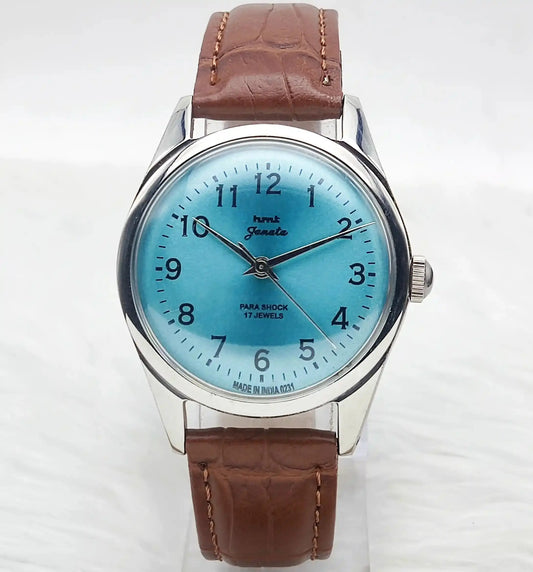 HMT Janata English Font 17 Jewels Tiffany Dial Handwinding Watch