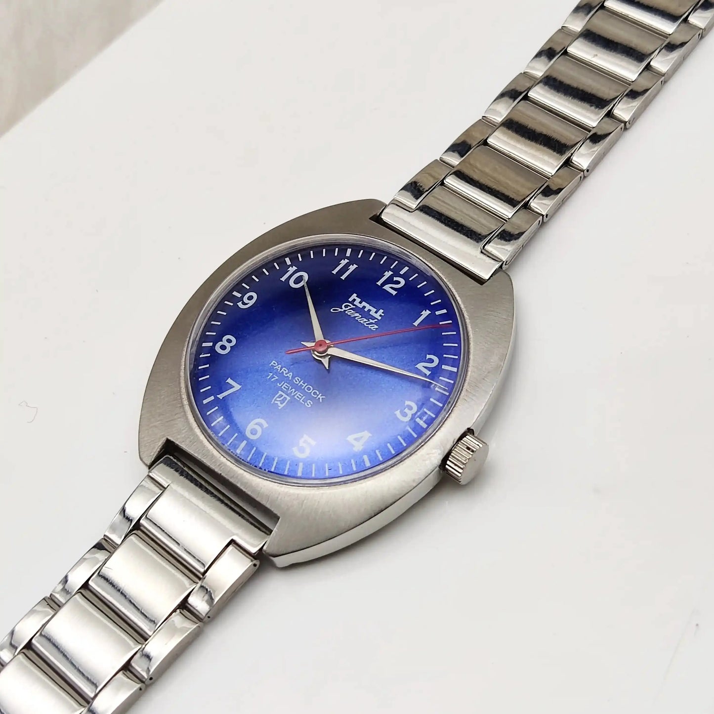 HMT Janata English Numerals 17 Jewels Blue Dial Handwinding
