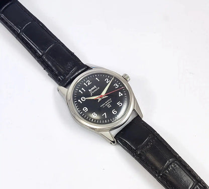 HMT Janata English Numerals Black Dial Para Shock 17 Jewels Discover-Diamonds Physical