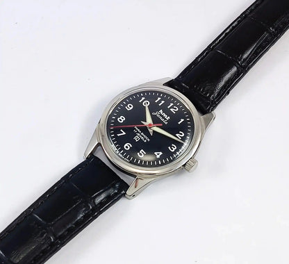 HMT Janata English Numerals Black Dial Para Shock 17 Jewels Discover-Diamonds Physical