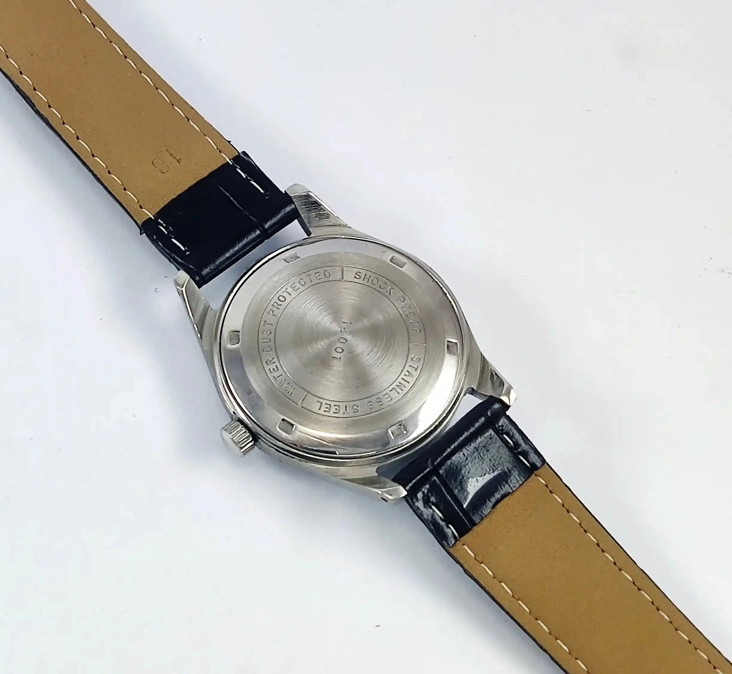 HMT Janata English Numerals Black Dial Para Shock 17 Jewels Discover-Diamonds Physical