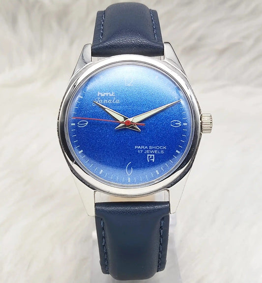 HMT Janata English Numerals Blue Dial Handwinding