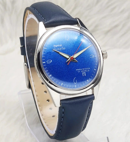 HMT Janata English Numerals Blue Dial Handwinding