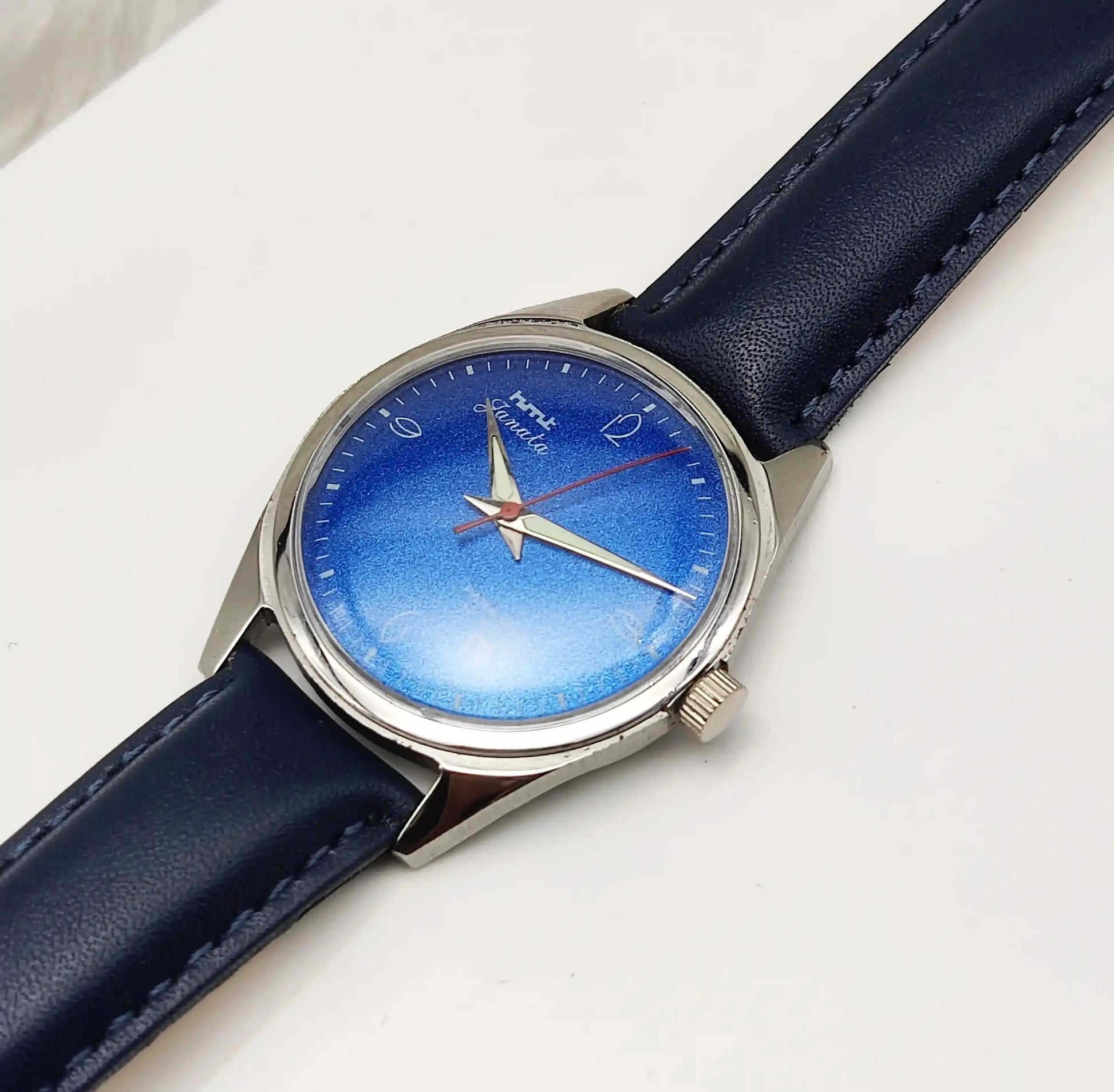 HMT Janata English Numerals Blue Dial Handwinding