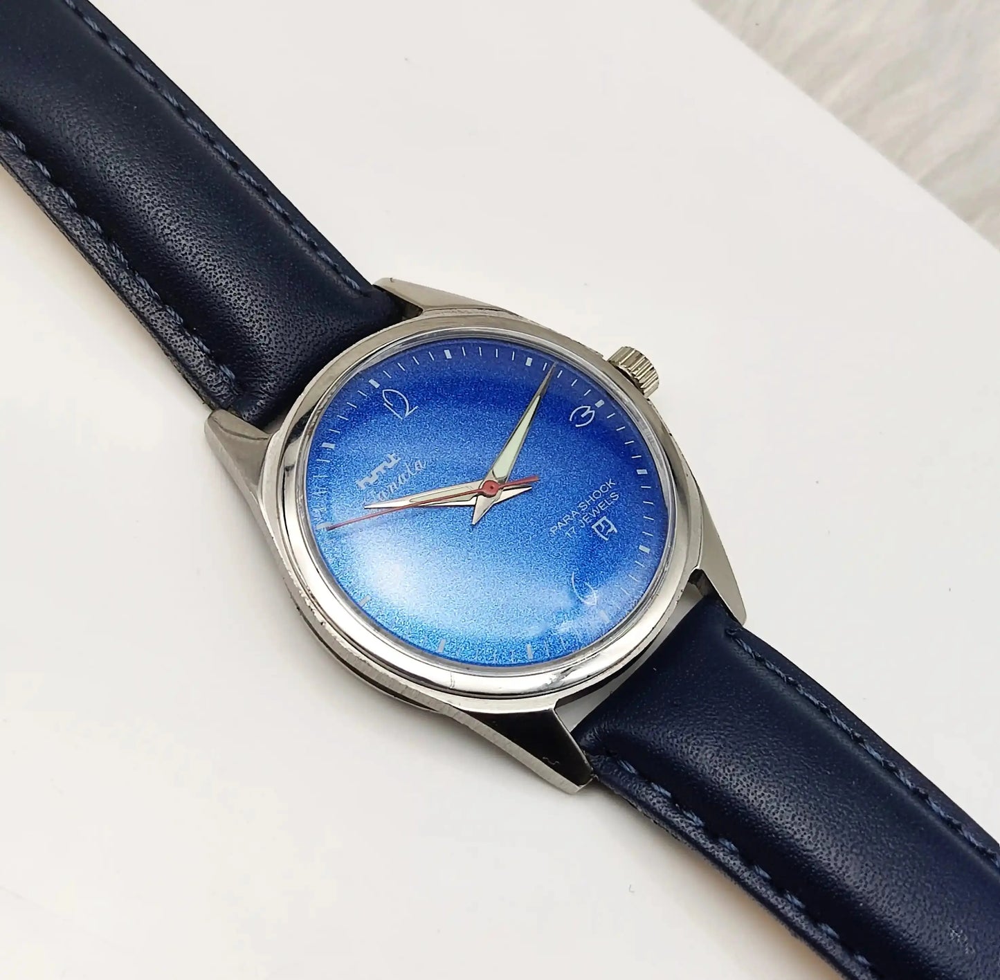 HMT Janata English Numerals Blue Dial Handwinding