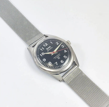 HMT Janata English Numerals Handwinding Black Dial Para Shock 17 Jewels Discover-Diamonds Physical
