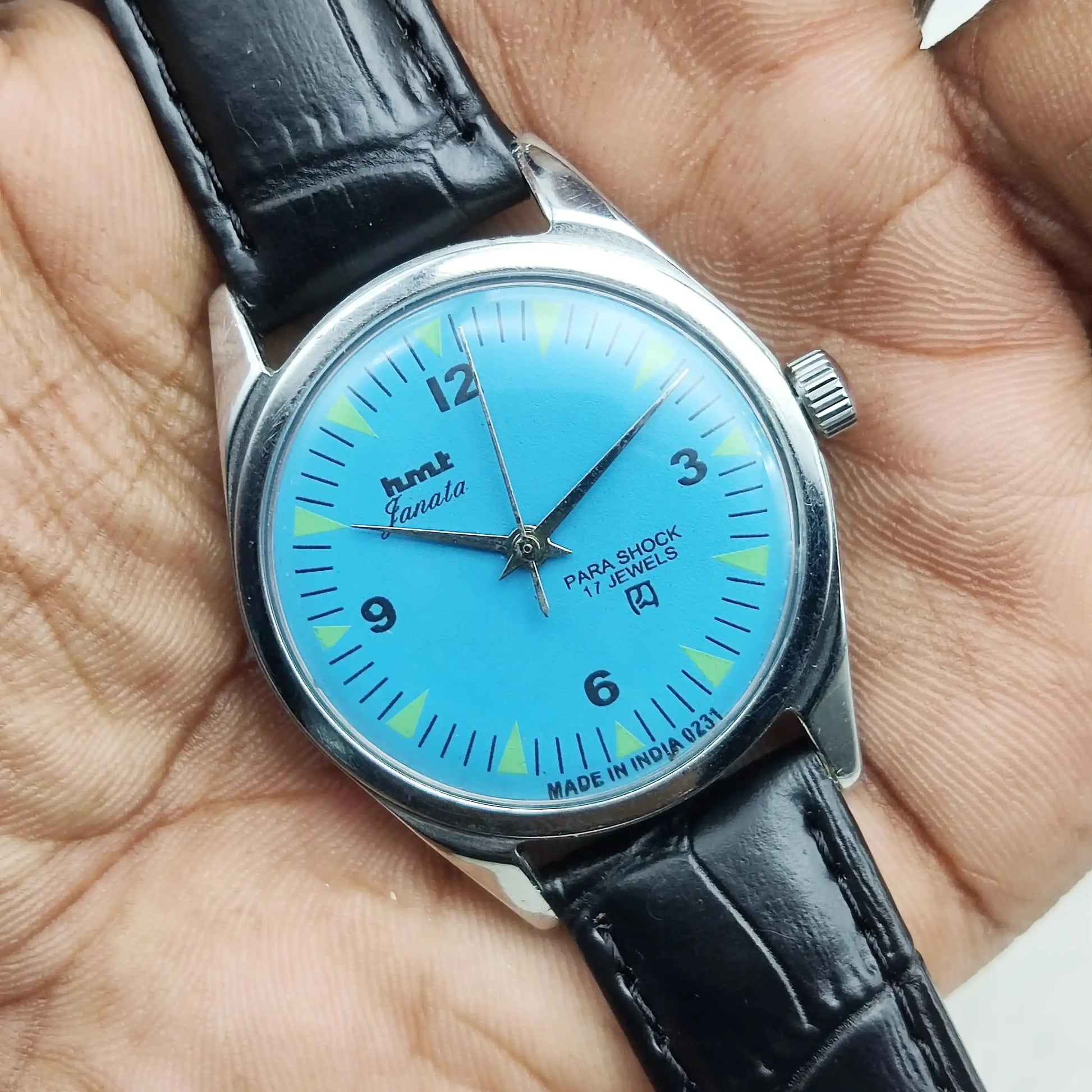 HMT Janata English Numerals Sky Blue Dial Handwinding